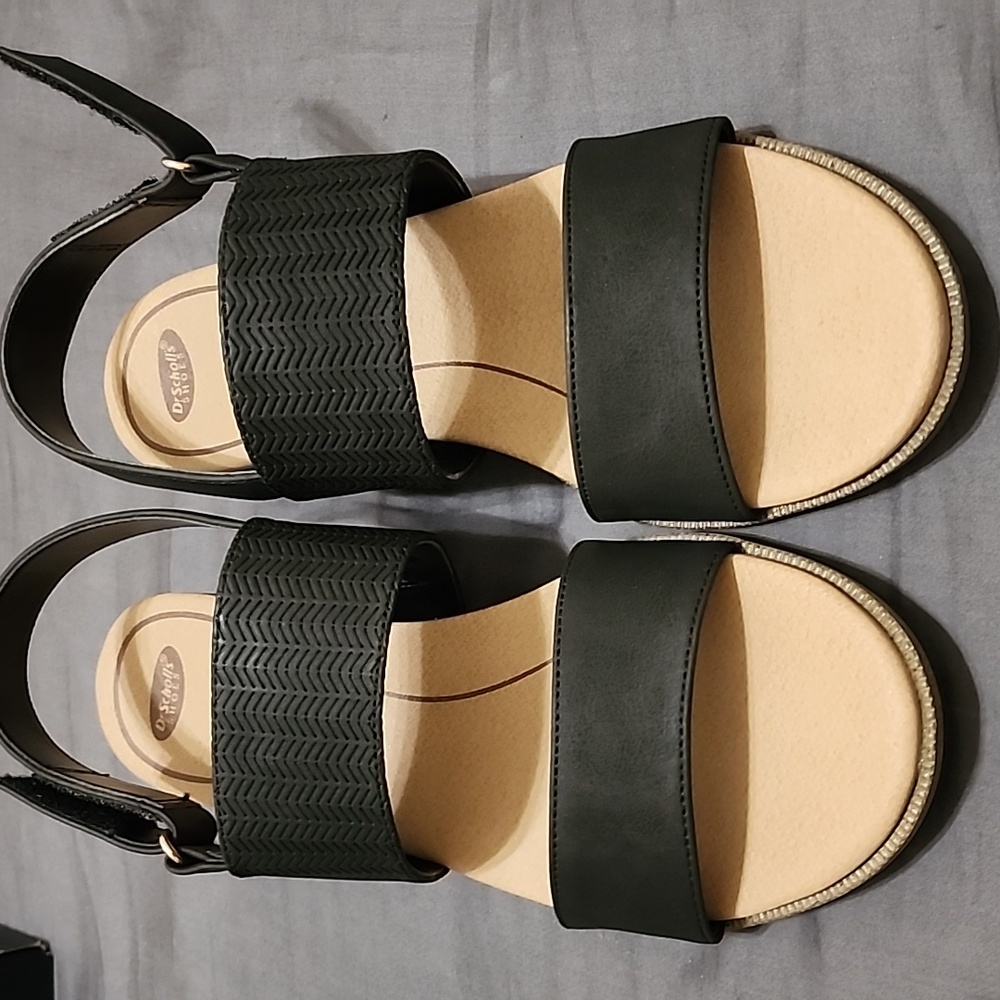 Dr. Scholl's Black and Tan Women's Sandals